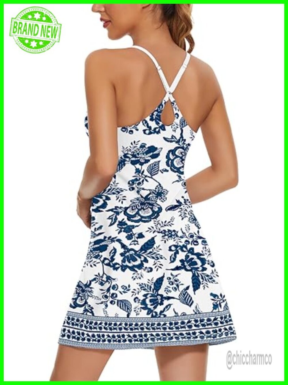 2-in-1 Tennis Dress with Built-in Bra & Shorts Pockets, Athletic Dress